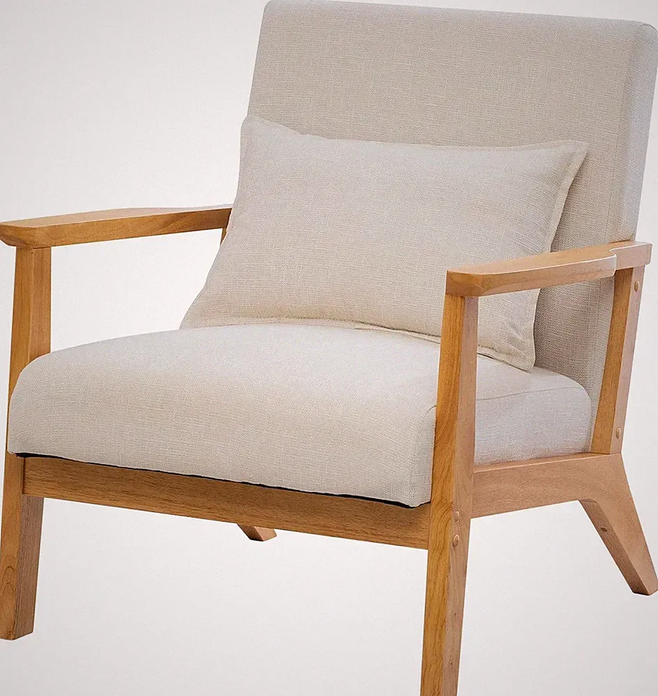 Mid-Century Modern Accent Chair - Easy Assembly Lounge Chair for Living Room