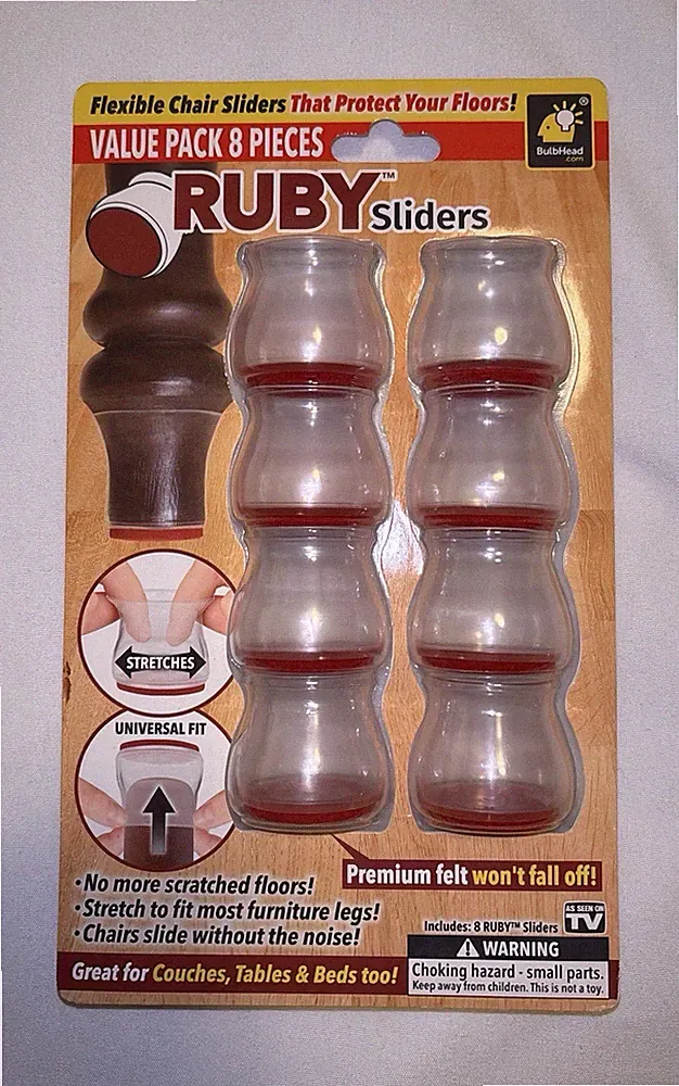 Ruby Sliders Clear Small Chair Sliders 8 Pack Small interior #15933-12 NEW