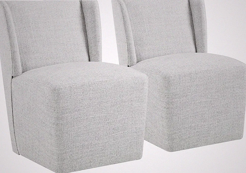 Stylish Wingback Dining Chair on Casters for Kitchen & Bedroom Comfort