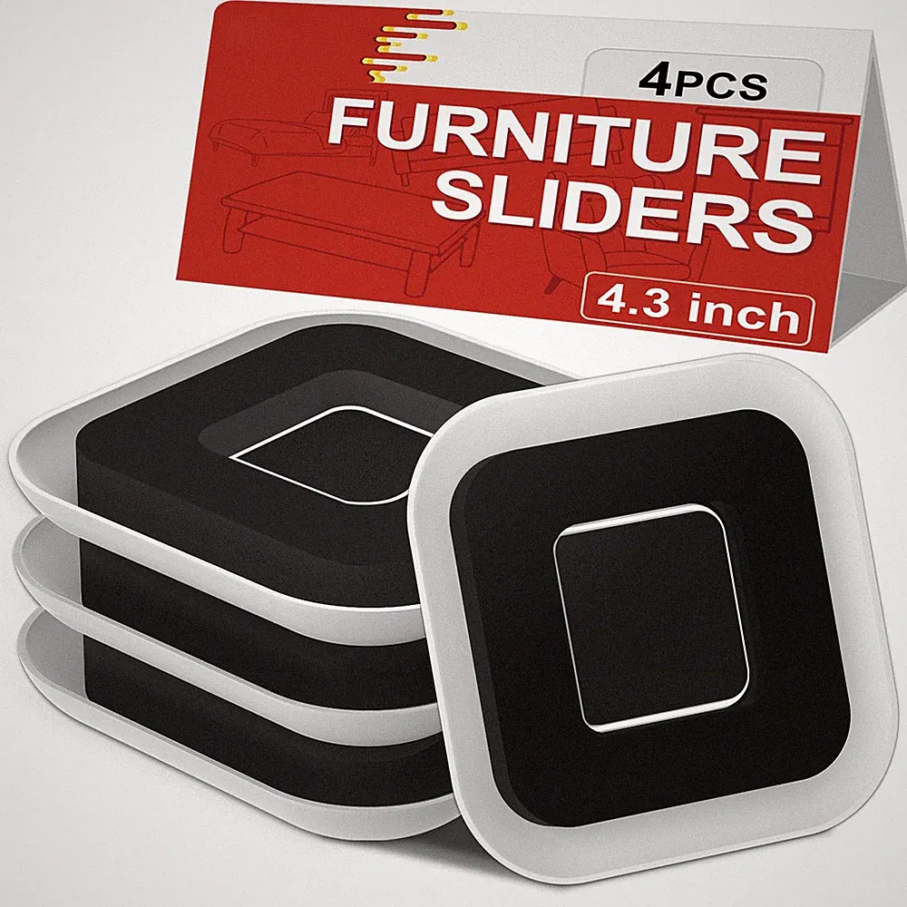 Upgrade Furniture Sliders, Furniture Sliders for Carpets, 4 PCS 4.3" Moving P...